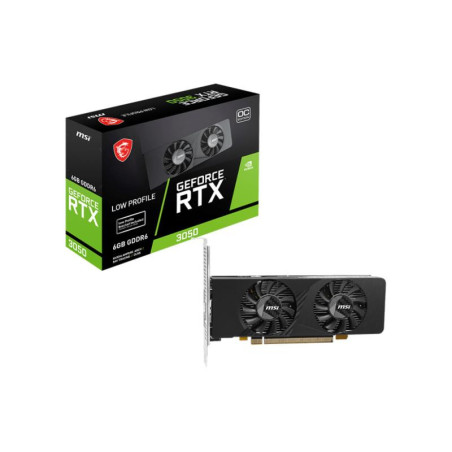 MSI NVIDIA GeForce RTX 3050 LP E 6G OC Carte Graphique - 6 Go GDDR6, 1492 MHz, PCI Express Gen 4, 96 Bits, DP v 1.4a, 2X HDMI 2.