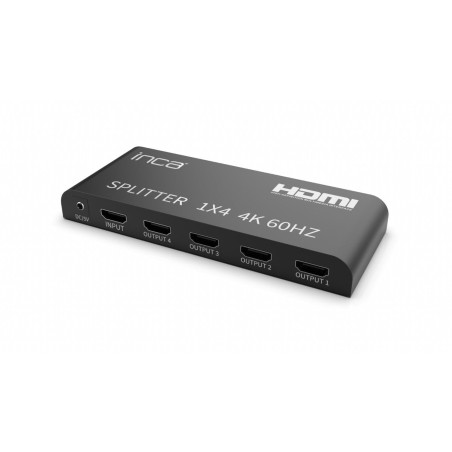Inca IHSK-460 Répartiteur HDMI 1 en 4 Sorties 4K @ 60 Hz, HDMI 2.0, HDCP 2.2, HDR & 3D, 1 x 4, 4 Ports pour PS5, Xbox, Fire TV