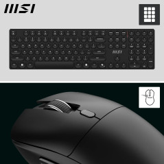 MSI FORGE K210 WIRELESS COMBO FR Ensemble Clavier + Souris sans fil bureautique - AZERTY, disposition FR, Scissor Switches, Low-