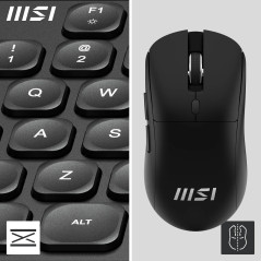 MSI FORGE K210 WIRELESS COMBO FR Ensemble Clavier + Souris sans fil bureautique - AZERTY, disposition FR, Scissor Switches, Low-