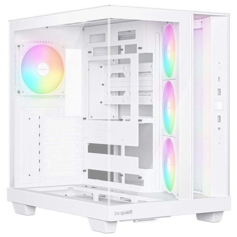 be quiet! Light Base 500 LX Boîtier PC White, Panneaux Avant et latéral entièrement vitrés, Style Aquarium, Conception à Double be quiet! Light Base 500 LX Boîtier PC White, Panneaux Avant et latéral entièrement vitrés, Style Aquarium, Conception à Double