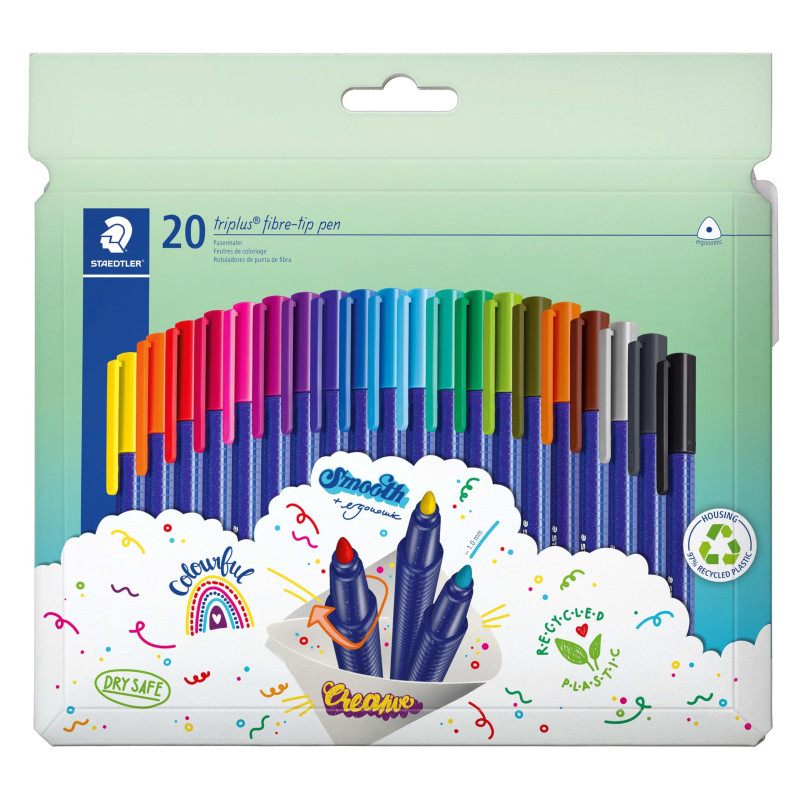 Staedtler triplus color 323 C20 Feutres triangulaires, pointe résistante à la pression, largeur de ligne 1 mm, adapté aux enfant Staedtler triplus color 323 C20 Feutres triangulaires, pointe résistante à la pression, largeur de ligne 1 mm, adapté aux enfant