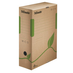 Esselte, Boîte d'Archives Eco A4, 100 mm, Lot de 25, Carton Solide, Empilable et Facile à Monter, Rangement Documents Bureau Mai