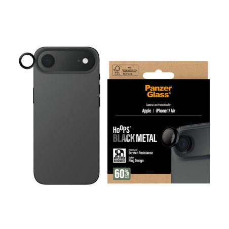 PanzerGlass Anneaux de protection pour objectif d'appareil photo iPhone 17 Air, anneaux avec haute clarté, anti-rayures, anti-tr