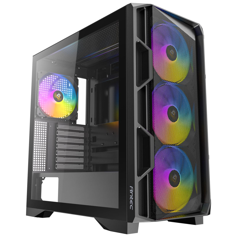 Antec AX-1000 E-ATX Boîtier de jeu en verre trempé pour tour moyenne ATX – Noir – 4 ventilateurs ARGB Antec AX-1000 E-ATX Boîtier de jeu en verre trempé pour tour moyenne ATX – Noir – 4 ventilateurs ARGB