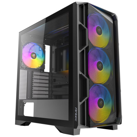 Antec AX-1000 E-ATX Boîtier de jeu en verre trempé pour tour moyenne ATX – Noir – 4 ventilateurs ARGB