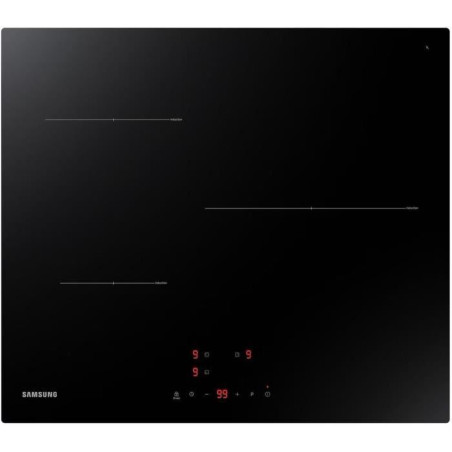 Samsung NZ63T3706A1/UR Plaque d'induction 3 feux, Touch Control, 9 niveaux + Boost, 7,2 kW, 590 x 60 x 520 mm