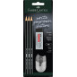 FABER-CASTELL 111183 - Set de crayons Exam, avec trois crayons 1111 de dureté HB, avec taille-crayon et gomme, noir FABER-CASTELL 111183 - Set de crayons Exam, avec trois crayons 1111 de dureté HB, avec taille-crayon et gomme, noir