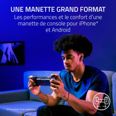 Razer Kishi V3 Phantom White - Manette Mobile Pleine Taille pour Smartphones iPhone et Android - Plug-and-Play USB-C - Sticks an