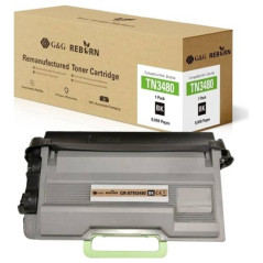 G&G Toner Remplacement pour Brother TN-3480 Compatible Noir 8000 Pages Reborn remanufactured 21179