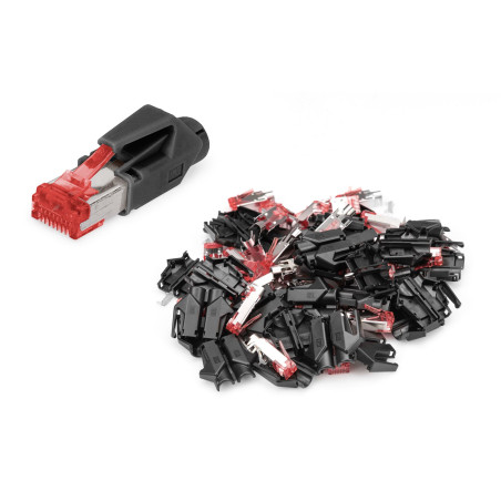 DIGITUS A-MO6 8/8 HRS - Connecteur réseau RJ45 Cat 6-10 pièces Hirose TM21 - Connecteur à sertir Cat6 Blindé - pour câble réseau