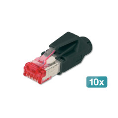 DIGITUS A-MO6 8/8 HRS - Connecteur réseau RJ45 Cat 6-10 pièces Hirose TM21 - Connecteur à sertir Cat6 Blindé - pour câble réseau