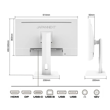 JAPANNEXT 68,5 cm JN-IPS270UHD60F-C65W-HSP-W HDMI/DP UHD