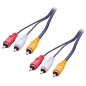LINDY Câble Audio vidéo Premium, 3 x RCA (Cinch) mâle/mâle, 1m