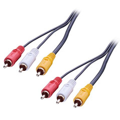 LINDY Câble Audio vidéo Premium, 3 x RCA (Cinch) mâle/mâle, 1m