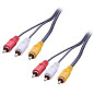 LINDY Câble Audio vidéo Premium, 3 x RCA (Cinch) mâle/mâle, 1m