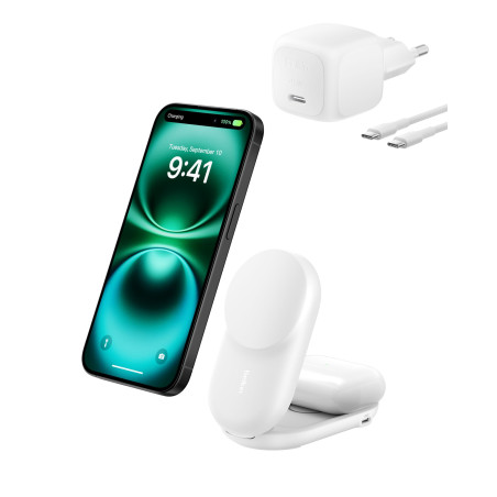 Belkin UltraCharge 25W Qi2 magn. 2-in-1 Lad.klappb.ws. WIZ039kqWH