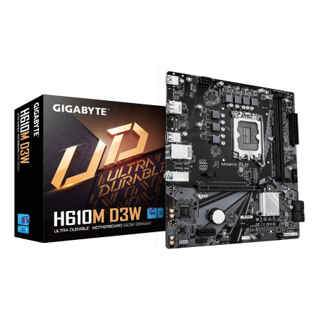 GIGABYTE H610M D3W Carte Mère - Prend en Charge Les processeurs Intel Core 14e génération, VRM 5+1+1 Phases, Jusqu’à 5600MHz DDR