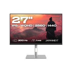 JAPANNEXT Ecran PC Gamer 27" IPS WQHD (2560x1440) 300Hz 1ms | HDR | Hauteur & Inclinaison réglable (HSP) Haut-parleurs intégrés 