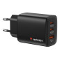 Verbatim Essentials GaN Chargeur 65 W 2 Ports USB-C PD3.0, 1 Port USB-A QC 3.0, Chargeur Rapide comme multiprise pour Apple MacB Verbatim Essentials GaN Chargeur 65 W 2 Ports USB-C PD3.0, 1 Port USB-A QC 3.0, Chargeur Rapide comme multiprise pour Apple MacB