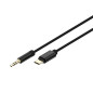 Gembird Câble USB-C vers 3,5 mm AUX - Plug & Play - 1,5m, Noir Gembird Câble USB-C vers 3,5 mm AUX - Plug & Play - 1,5m, Noir