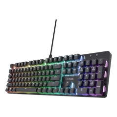 Trust GXT 871 Zora Clavier Mécanique QWERTY US avec Éclairage RGB, Linéaire Huano Switches, Logiciel Inclus, Anti-Ghosting N-Key