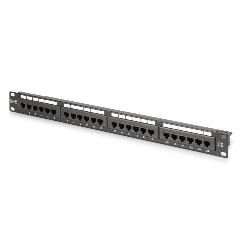 DIGITUS 19 Pouces Panneau de Brassage – Cat 6 – LSA Patch-Panel – 24 Ports RJ45 – Non blindé – Montage en Rack 1 U – Noir DIGITUS 19 Pouces Panneau de Brassage – Cat 6 – LSA Patch-Panel – 24 Ports RJ45 – Non blindé – Montage en Rack 1 U – Noir