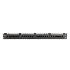 DIGITUS 19 Pouces Panneau de Brassage – Cat 6 – LSA Patch-Panel – 24 Ports RJ45 – Non blindé – Montage en Rack 1 U – Noir
