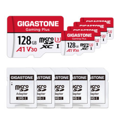 【pour Switch 1 Seulement】 GIGASTONE Carte Mémoire 128 Go 5 Cartes, Gaming Plus, Lecture jusqu'à 95 Mo/s. A1 U3 V30 Carte Micro S