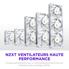 NZXT F240X Ventilateur Performance Cadre Unique - 2x 120mm PWM RGB PC - Flux & pression max - Faible bruit - Cadre & pales LCP -