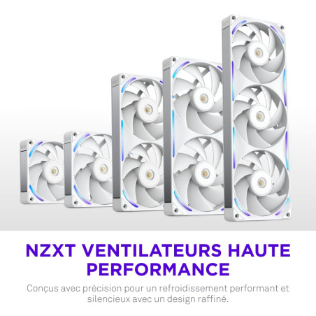 NZXT F240X Ventilateur Performance Cadre Unique - 2x 120mm PWM RGB PC - Flux & pression max - Faible bruit - Cadre & pales LCP -