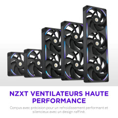 NZXT F140X Ventilateur Performance - 140mm PWM RGB PC - Flux & pression max - Faible bruit - Cadre & pales LCP -Palier magnétiqu