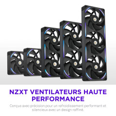 NZXT F120X Ventilateur Performance - 120mm PWM RGB PC - Flux & pression max - Faible bruit - Cadre & pales LCP - Palier magnétiq