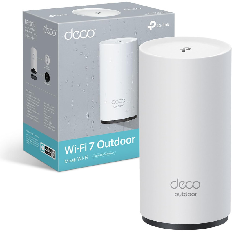 TP-Link Deco BE25-Outdoor Routeur WiFi 7 Mesh BE3600, Répéteur WiFi 7 Extérieur/Intérieur, Double Bande, 2×2,5G, IP65, PoE/AC, J TP-Link Deco BE25-Outdoor Routeur WiFi 7 Mesh BE3600, Répéteur WiFi 7 Extérieur/Intérieur, Double Bande, 2×2,5G, IP65, PoE/AC, J