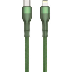 2GO Câble de charge/données USB type C - Lightning en nylon - 1 m - Vert
