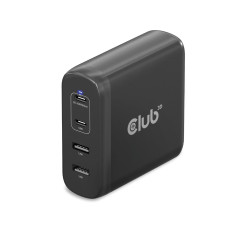 Club3D CAC-1912EU Chargeur 100W GaN Technologie USB Type-A (2X) et C (2X), Power Delivery (PD) 3.0