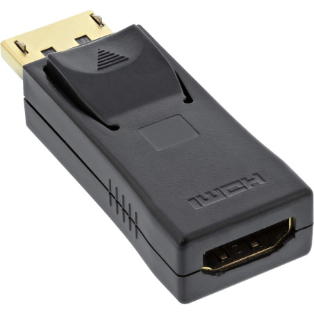 InLine Adaptateur DisplayPort DP mâle vers HDMI Femelle 4K2K avec Audio Plug and Play Compatible HDMI 1.3b Noir 17198J