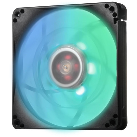 SilverStone SST-FW124-ARGB - Série FW Ventilateur 120mm PWM, lame transparente avec cadre noir, roulement à billes, LED RGB adre