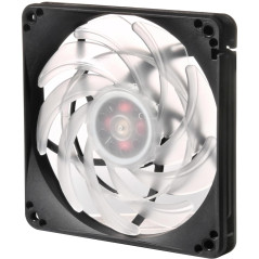SilverStone SST-FW124-ARGB - Série FW Ventilateur 120mm PWM, lame transparente avec cadre noir, roulement à billes, LED RGB adre