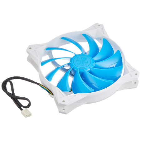 SilverStone SST-FQ141 - Série FQ Ventilateur PWM silencieux de 120mm pour ordinateur, Flux d'air performant, bleu-blanc