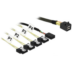 DELOCK 85732 CABLE SERIAL ATTACHED SCSI (SAS) 1 M NEGRO/VERDE