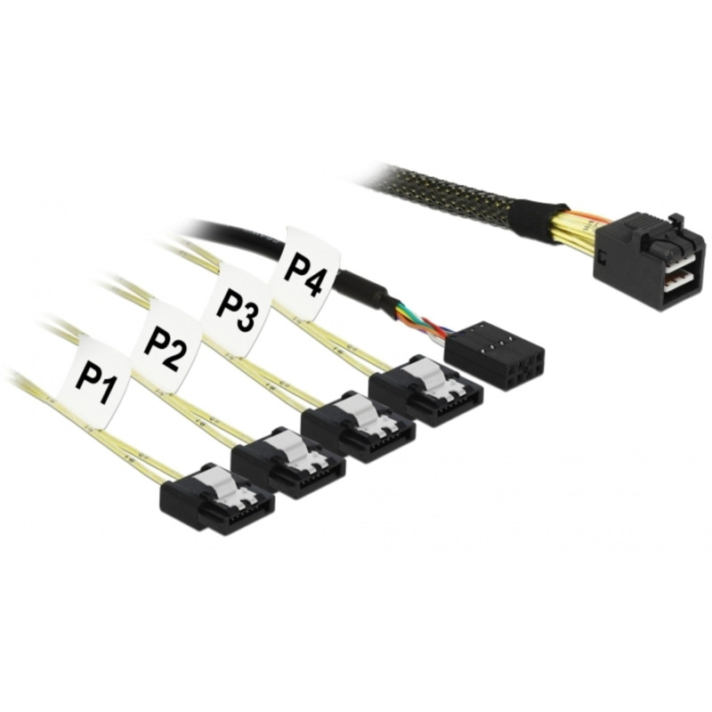DELOCK 85732 CABLE SERIAL ATTACHED SCSI (SAS) 1 M NEGRO/VERDE
