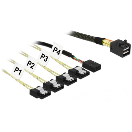 DELOCK 85732 CABLE SERIAL ATTACHED SCSI (SAS) 1 M NEGRO/VERDE