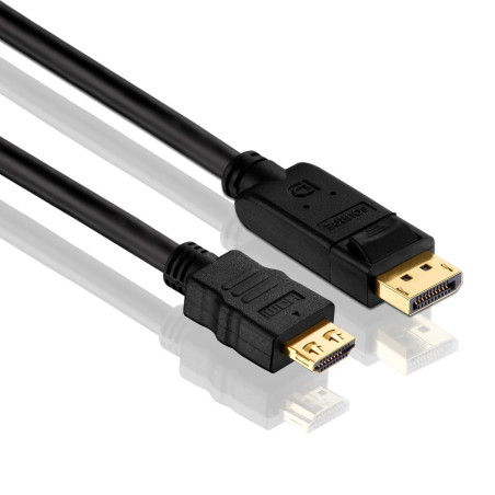 PureLink PI5100 Câble adaptateur DisplayPort à HDMI (2K FullHD (1080p), Ethernet), DisplayPort mâle (20 broches) à HDMI mâle (19