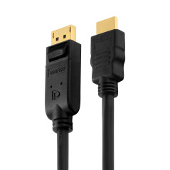 PureLink PI5100 Cble adaptateur DisplayPort à HDMI (2K FullHD (1080p), Ethernet), DisplayPort mle (20 broches) à HDMI mle (19 br