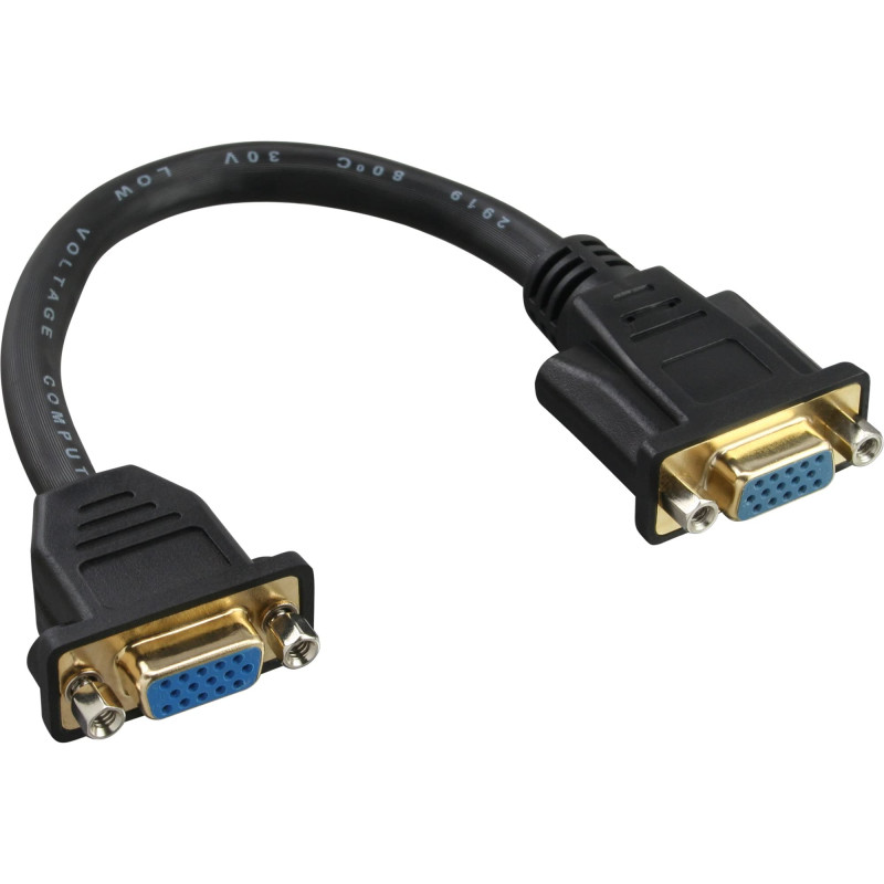 InLine Câble Adaptateur 17302 G 15 Broches VGA Femelle vers Femelle encastrable Contacts plaqués Or 0,2 m InLine Câble Adaptateur 17302 G 15 Broches VGA Femelle vers Femelle encastrable Contacts plaqués Or 0,2 m