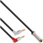 InLine 99251A Slim Audio Câble adaptateur pour casque audio d'avion 2 x jack 3,5 mm ST vers jack 3,5 mm BU 3 broches 1 m InLine 99251A Slim Audio Câble adaptateur pour casque audio d'avion 2 x jack 3,5 mm ST vers jack 3,5 mm BU 3 broches 1 m