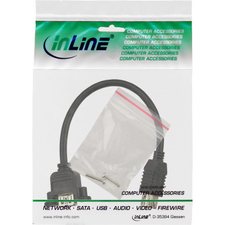 InLine 33445F Câble Adaptateur 0,2 m A Femelle vers Panneau A Jack USB 3.0