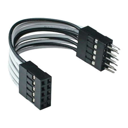 InLine 33440K Rallonge USB 2.0 interne 2 fiches mâles à 5 broches vers prise mât 5 cm