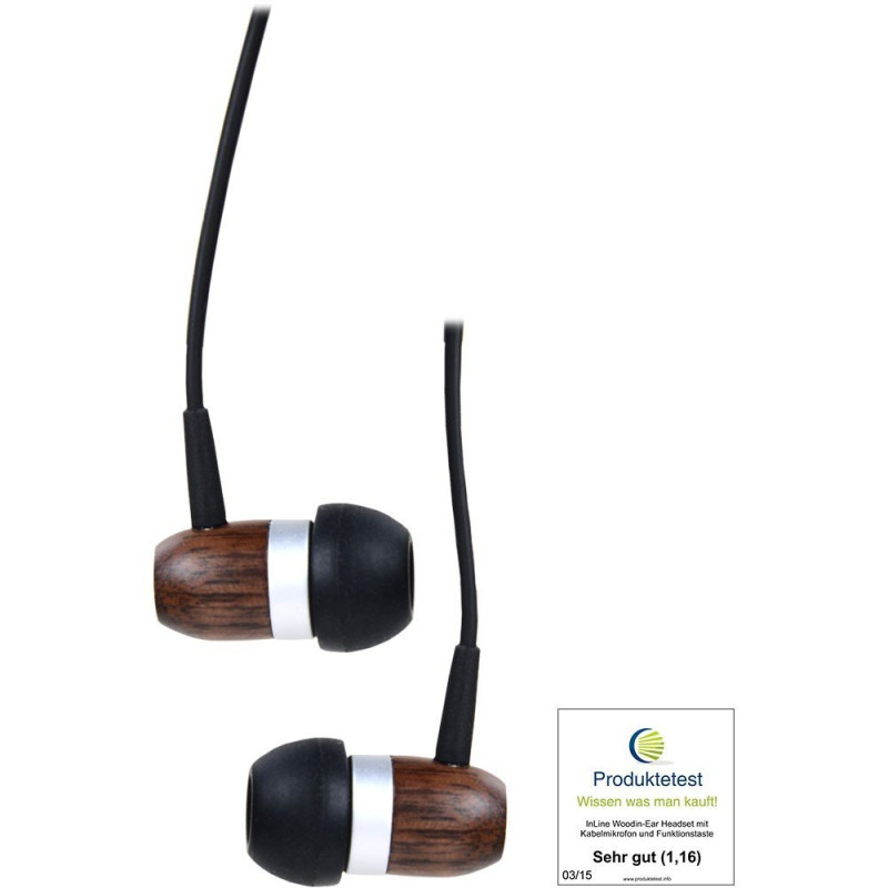 InLine 55357 Woodin écouteurs avec Microphone Filaire/Touche de Fonction Noyer InLine 55357 Woodin écouteurs avec Microphone Filaire/Touche de Fonction Noyer